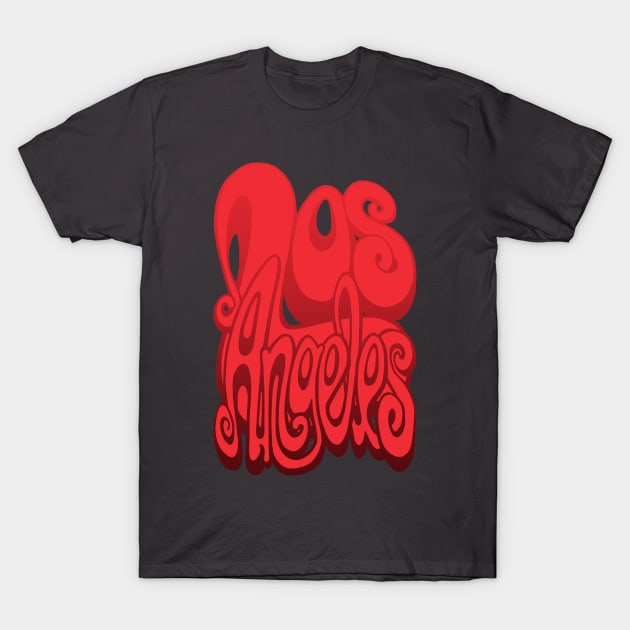 Los Angeles lettering art - cherry tomato T-Shirt by BigNoseArt